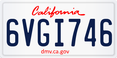 CA license plate 6VGI746