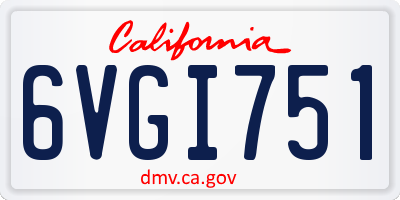 CA license plate 6VGI751