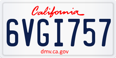 CA license plate 6VGI757