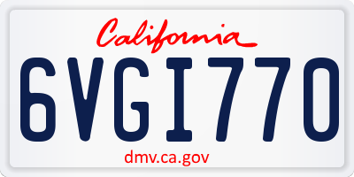 CA license plate 6VGI770