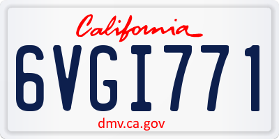 CA license plate 6VGI771