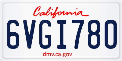 CA license plate 6VGI780