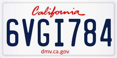 CA license plate 6VGI784