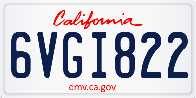 CA license plate 6VGI822