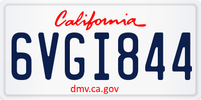 CA license plate 6VGI844