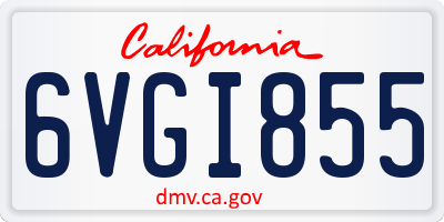 CA license plate 6VGI855