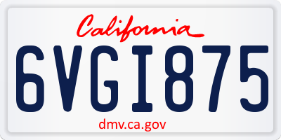 CA license plate 6VGI875