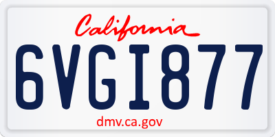 CA license plate 6VGI877