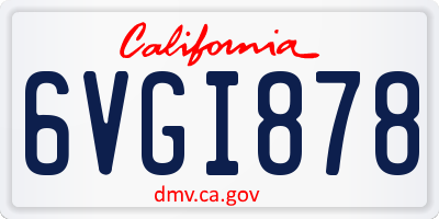 CA license plate 6VGI878