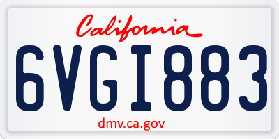 CA license plate 6VGI883
