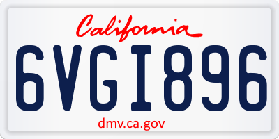 CA license plate 6VGI896