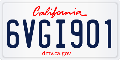 CA license plate 6VGI901