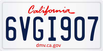 CA license plate 6VGI907