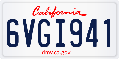 CA license plate 6VGI941