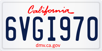 CA license plate 6VGI970