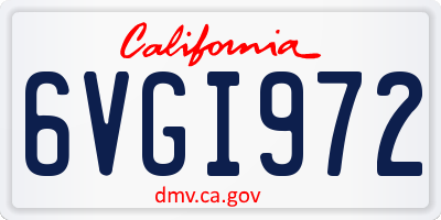 CA license plate 6VGI972