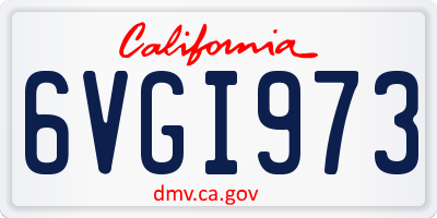 CA license plate 6VGI973