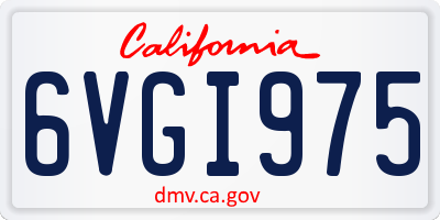 CA license plate 6VGI975