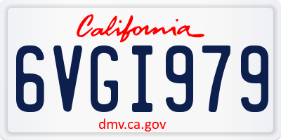CA license plate 6VGI979