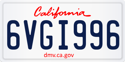 CA license plate 6VGI996