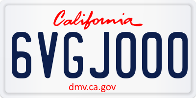 CA license plate 6VGJ000