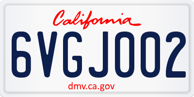 CA license plate 6VGJ002