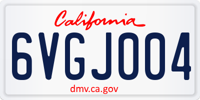 CA license plate 6VGJ004