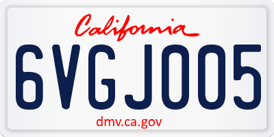 CA license plate 6VGJ005