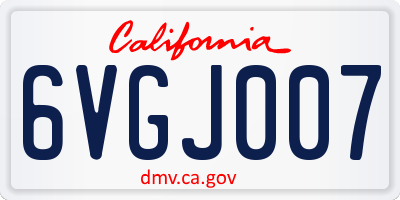 CA license plate 6VGJ007