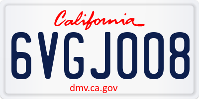 CA license plate 6VGJ008