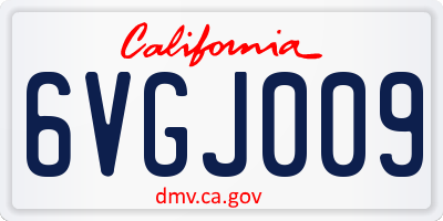 CA license plate 6VGJ009
