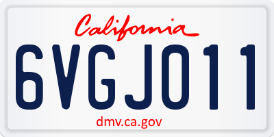 CA license plate 6VGJ011