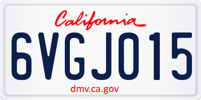 CA license plate 6VGJ015