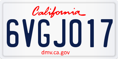 CA license plate 6VGJ017