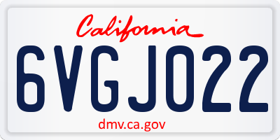 CA license plate 6VGJ022
