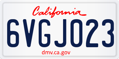 CA license plate 6VGJ023
