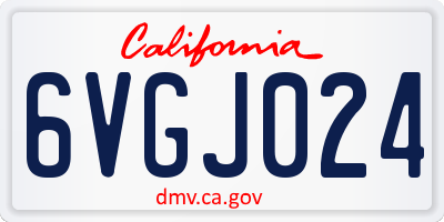 CA license plate 6VGJ024