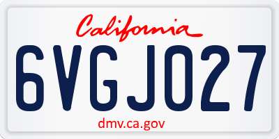 CA license plate 6VGJ027