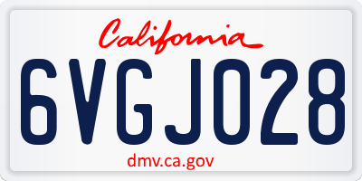 CA license plate 6VGJ028