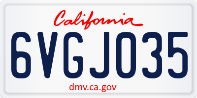 CA license plate 6VGJ035