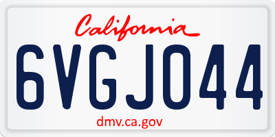 CA license plate 6VGJ044