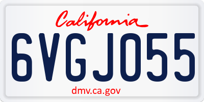 CA license plate 6VGJ055