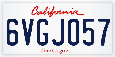 CA license plate 6VGJ057