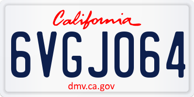 CA license plate 6VGJ064