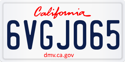 CA license plate 6VGJ065