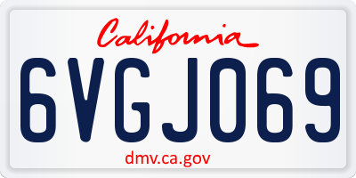 CA license plate 6VGJ069