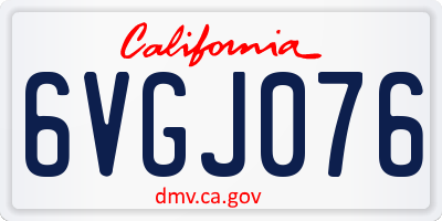 CA license plate 6VGJ076