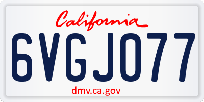 CA license plate 6VGJ077