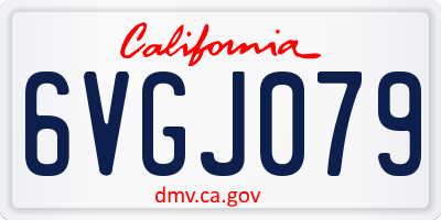 CA license plate 6VGJ079