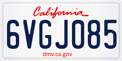 CA license plate 6VGJ085
